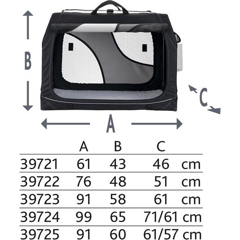 Trixie Jaula Nylon Plegable Coche, Vario, M-L, 91x58x61cm (1/3)