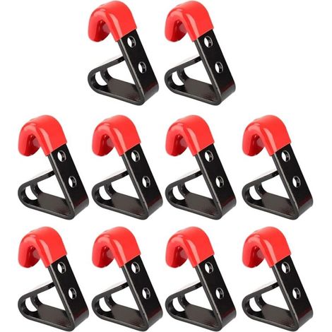 Beyamis Lot 10 crochets muraux pneus - Support métal rouge noir 18-22 pouces garage (1/5)