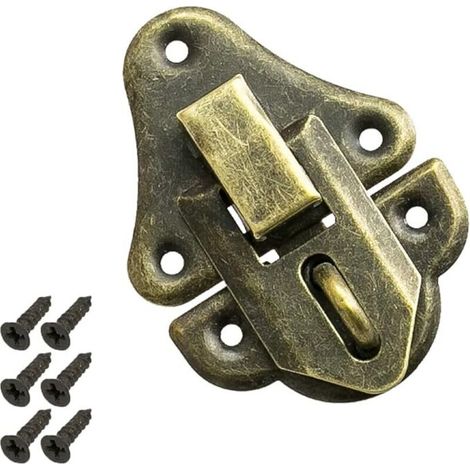 10 Stück Vintage-Ösenverschlüsse mit Sicherung, 35 x 50 mm, Bronze (1/4)