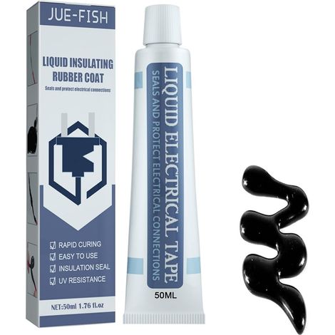 Caoutchouc Liquide Ruban Électrique Noir Adhésif Ignifuge Haute Température Étanche Flexible Convient Intérieur Extérieur (50ml) (1/5)