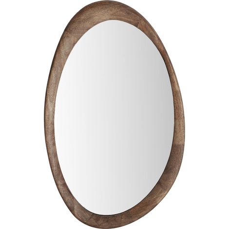 Miroir mural contemporain en bois brun design élégant - Bois brun foncé naturel (1/3)