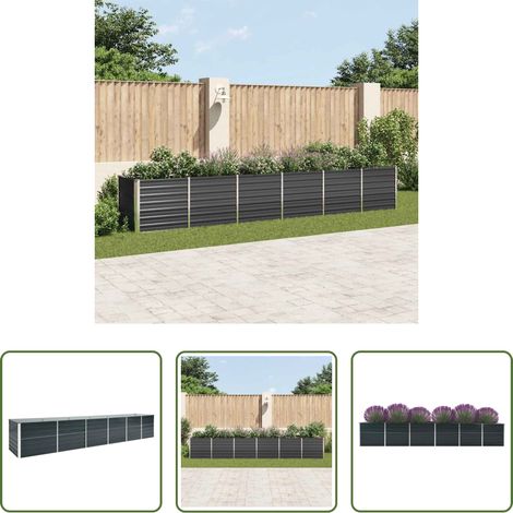 Hochbeet - Garten-Hochbeet Verzinkter Stahl 480x80x77 cm Anthrazit (1/5)