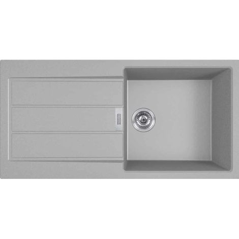 Franke – Évier 2 bacs Tectonite réversible 1000 x 500 mm – Vidage gain de place inox – Trop plein design – Installation facile Easyfix