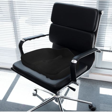 Cojín de asiento ortopédico de espuma viscoelástica, negro, 44 x 39 x 13 cm HAVRYA (1/5)