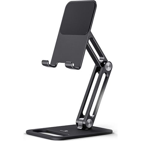Verstellbarer, faltbarer Handyhalter für den Schreibtisch, flexibler Faltständer, verstellbare Handyhalterung, faltbarer Smartphone-Ständer.