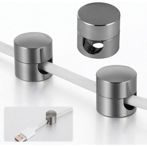 Mabor Ladekabelhalter für Nachttisch, Kabelanker für Schreibtisch, Kabelorganisatoren aus Aluminium, 2-in-1-Klebekabelclips, Ladekabelmanagement für Büro (1/4)