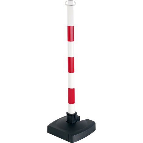 Poteau PVC Rouge/Blanc BI-POSE sur socle lesté 4kg - 2000000 (1/5)