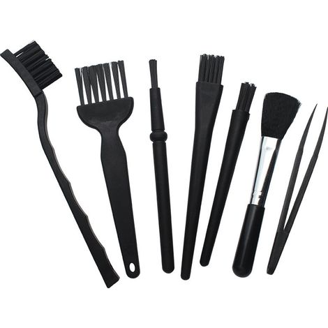 Brosse De Nettoyage Électronique - Kit 7-en-1 Antistatique Pour Clavier Ordinateur Et Composants Sensibles - Poignée En Plastique Et Soies En Nylon - 1 Pièce (1/5)