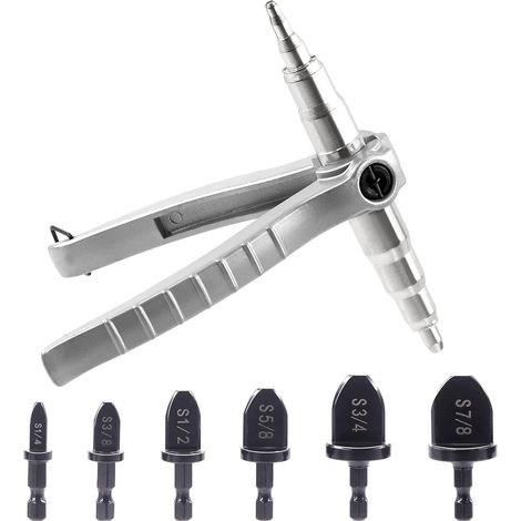 7pcs Copper Pipe Extension Tool with 1/4" 3/8" 1/2" 5/8" 3/4" 7/8" Pipe Extension Drill Combo Kit, Manual Pipe Extension Tool Refrigeration Tool (1/5)