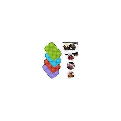 1 moule hémisphérique moyen en silicone, 4 moules à pâtisserie de couleurs différentes (1/5)