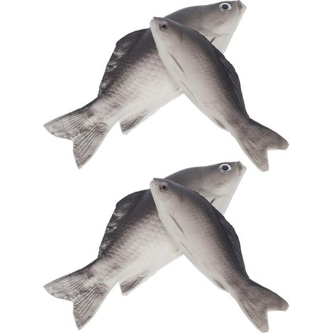 Lot de 4 Faux Poissons Réalistes en PU Argenté, Décoration Légère Cuisine et Restaurant, Ornement de Poisson Simulant Textures et Couleurs Naturelles Couleur Couleur Aléatoire