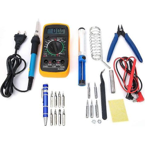 Kit de soudage électrique multimètre à température réglable (16 pièces), prise UE 220 V-AquaForge