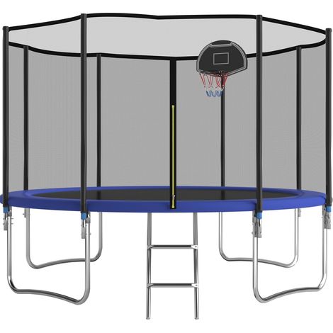 Trampoline pour enfants Ø366 cm, poids maximal supporté : 270 kg, bleu foncé (1/5)