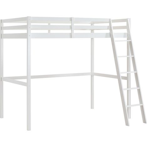 Letto a soppalco 120 x 190 cm Pino massello Bianco - GEDEON II