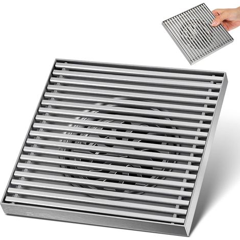Siphon acier inoxydable sol carré INOOMP acier inoxydable 304 piège à odeurs et drainage efficace (1/5)