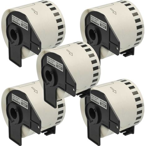 vhbw 5x Label Roll with Holder 62mm x 30.48m compatible with Brother P-Touch QL-580N, QL-570 Label Maker - Self-Adhesive, Removable (1/4)