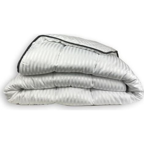 Couette chaude ABEIL Confort Hôtelier 240 x 260 cm microfibre satinée liseré noir (1/4)