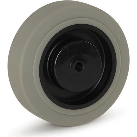 Roue libre - MESO - Caoutchouc gris - 125mm - Boîtier noir - 180kg