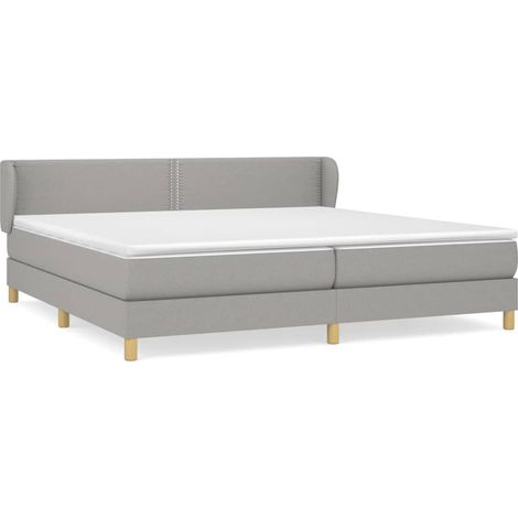 Maison Exclusive - Cama box spring con colchón tela gris claro 20