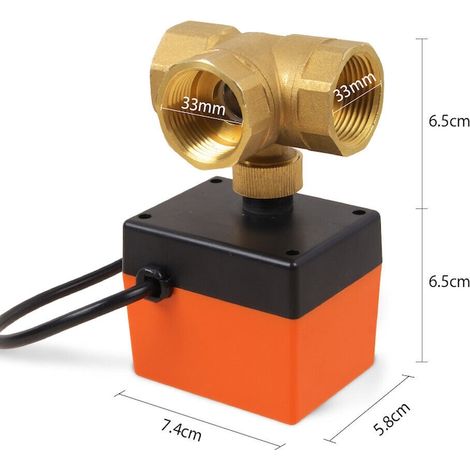 Robinet motorizat 3 cai DN25, alama, montaj pe perete, 24V DC, QttvbTna (1/5)