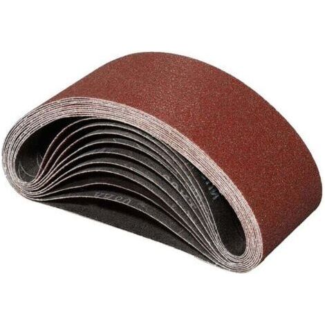 10 bandes abrasives 75x457mm grain 80 - Pour ponceuse à bande - Ponçage et polissage efficaces (1/4)
