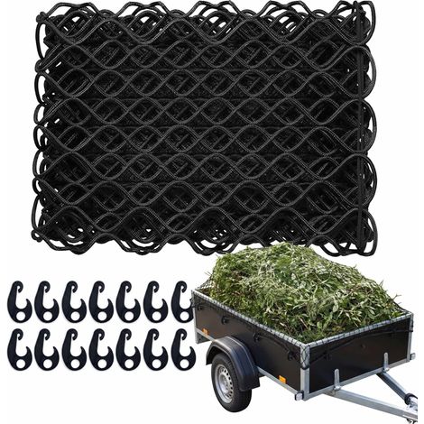 Rete per rimorchio 2x3 m, nera, in plastica PP resistente (1/5)