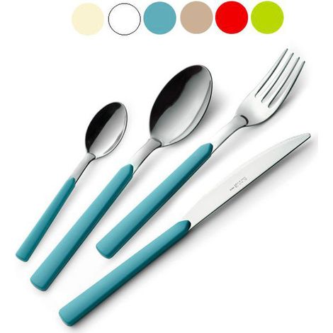 Couverts en acier rouge, lot de 24 pièces Fast Eme