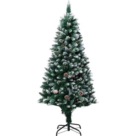 Artificial Christmas Tree with Pine Cones and White Snow 150 cm vidaXL