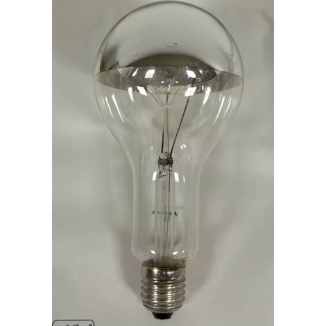 Mazda E27 200W Silver cap filament bulb 220/230v