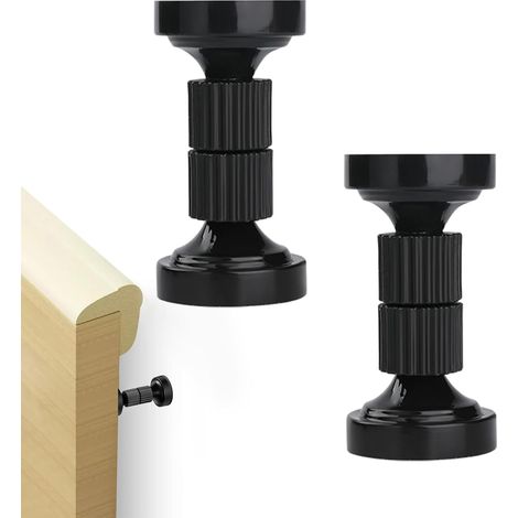 Stabilisateur de tête de lit réglable, support télescopique antichoc pour mur, lit, armoire, canapé (78-95 mm, noir, lot de 2) (1/5)