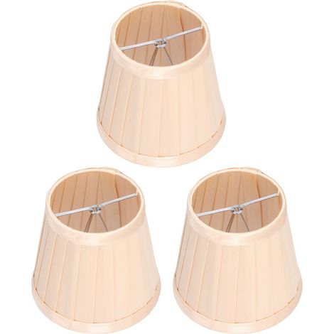 3 pièces abat-jour en tissu E14 à clipser sur le couvercle de lampe en tissu pour lustre applique murale décoration de bureau (or clair) (1/5)