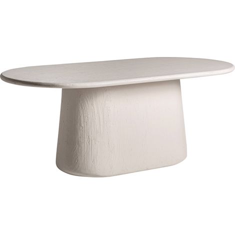Table à manger ovale contemporaine - blanc cassé (1/5)