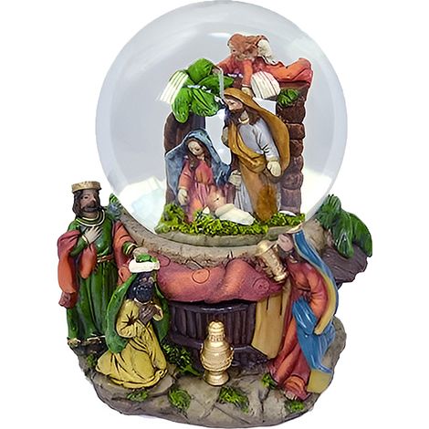 Globo d’Acqua Natività completa ampolla con carillon Scena natalizia musicale presepe Idea regalo raffinata per natale