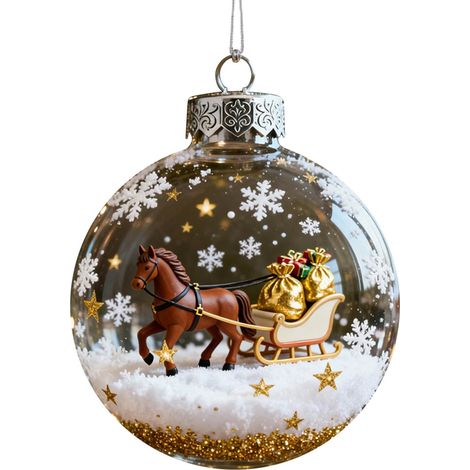 Ornement Cheval - Boule Acrylique Incassable - Décoration Arbre De Noël - 8 Pièces (1/5)