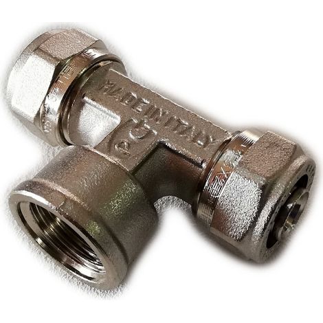 Raccordo 20x20x1/2'' a t femmina a stringere per tubo multistrato (1/2)