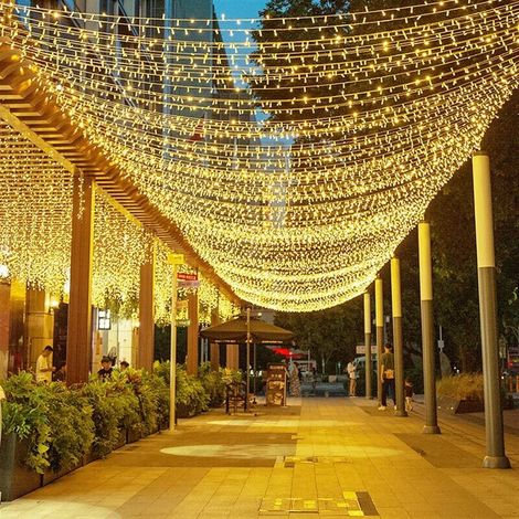 100m guirlande lumineuse 1000 LED blanc chaud, étanche IP44, pour éclairage extérieur/intérieur, mariage, fête ou terrasse lumineuse (1/4)