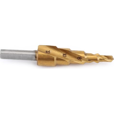 Stück HSS-Stufenbohrer 4 mm–12 mm, Spiralnut, Dreieckschaft (1/5)