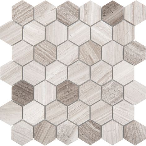 Mosaïque Woodstone Grey Hexagon 48