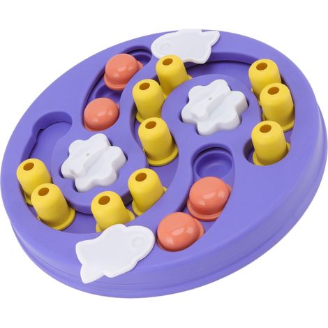 Jouets d'intelligence pour chiens : améliorent le développement intellectuel, réduisent l'ennui et l'anxiété. Distributeur de croquettes interactif pour chiots (violet). (1/5)