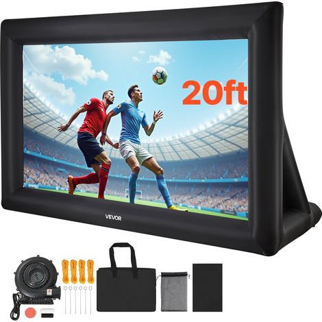 Écran de Projection Gonflable Diagonale de 610 cm, Format 16:9, en 600D Lavable, avec Sac de Rangement, Installation Facile, pour Extérieur, Cinéma Maison, Soirée à Thème, Jardin, Piscine (1/5)