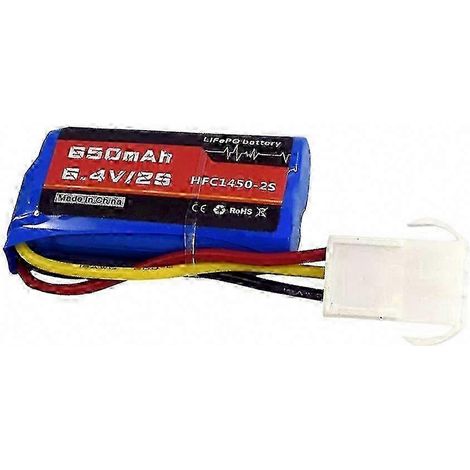 Batterie Li-ion 6.4V 2S 650mAh avec connecteur femelle EL4.5-3P pour voiture RC, camion et bateau rapide (1/5)