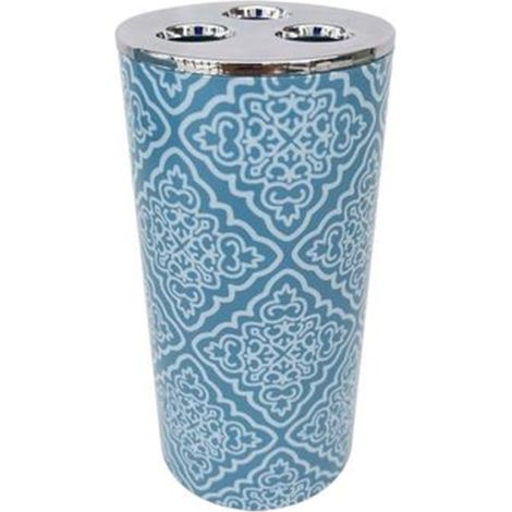 Gobelet à Brosse à Dents 3 Trous Accessoire De Salle De Bain Bleu Clair Avec Majolique 87027 (1/2)