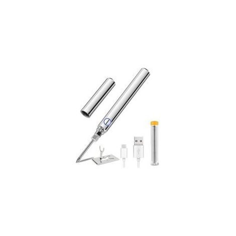 Fer a Souder Etain Sans Fil, Kit de Soudure 15W Temperature Réglable 200°C-450°C, Rechargeable USB, pour Réparation Soudage Brasage