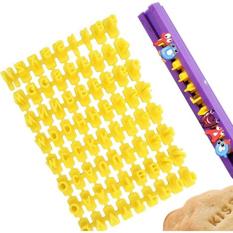 Alphabet and Number Cutter, Pastry Stamp Sugar Paste/Letter Cookies Stamp for Cakes, Biscuits Message, Fondant (72 Alphabet) (1/5)