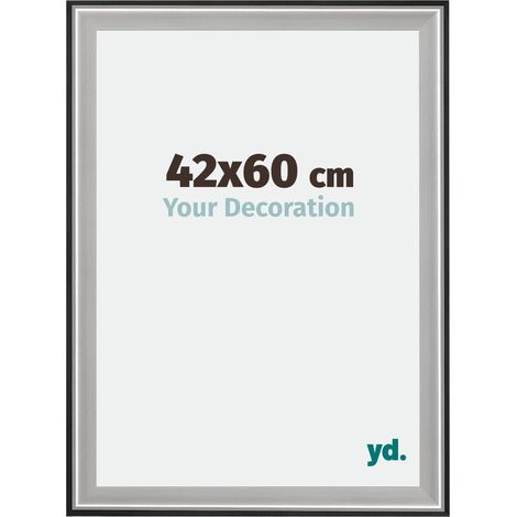 yd. - Cadre photo 42x60 - Noir Argent Poli - Bois - Birmingham (1/5)