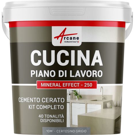 Microcemento cucina: per piano di lavoro e pavimento della cucina - 10 m² (in 2 strati) Certosino - Grigio - ARCANE INDUSTRIES