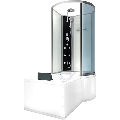 Kombination Badewanne Dusche K50-L00 Duschtempel 170x100 cm (1/5)