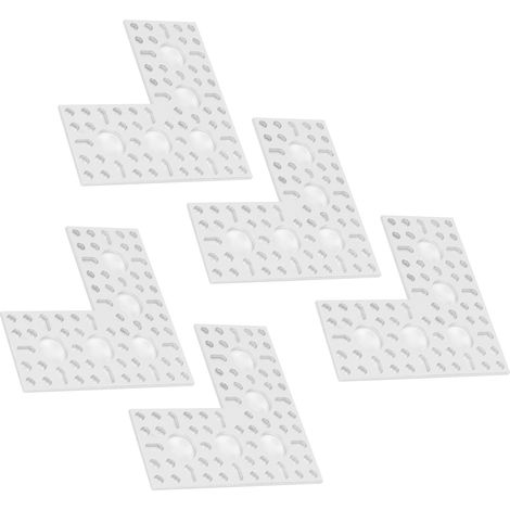 Lot de 5 équerres plates à angle droit, 5 trous, entraxe standard, forme en L. (1/5)