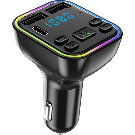 Nouveau lecteur MP3 mains libres Bluetooth G40 pour voiture, transmetteur FM pour voiture, chargeur de voiture double USB Bluetooth TYPE-C -- G38 (1/3)