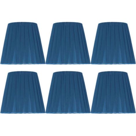 6 pièces abat-jour en tissu Simple moderne abat-jour pour cristal Clip sur lustre applique murale bleu (1/5)
